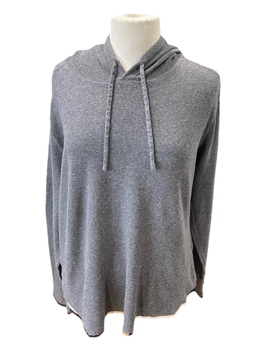Vince Women’s Size Large Waffle Knit Casual Hoodie Cotton Drawstring -M59709902